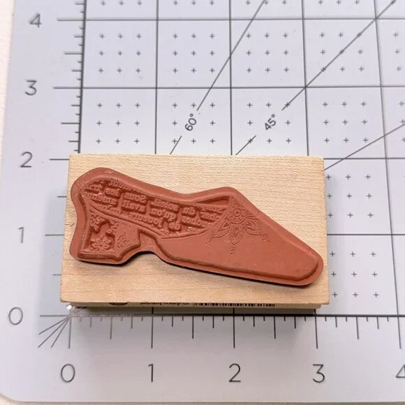 Dawn Houser Fashion Shoe Rubber Stamp 92594 French Words Slide Mule Heel Craft - Picture 4 of 4